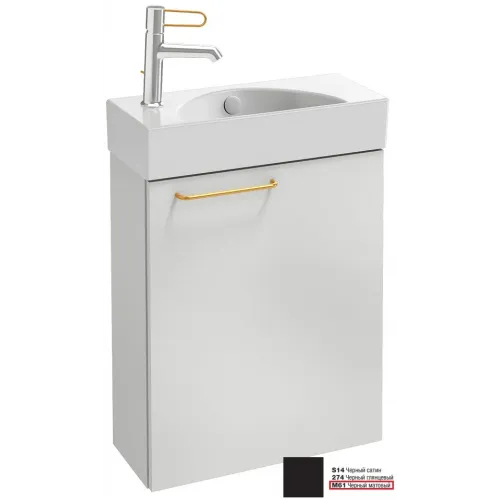 Модуль под раковину Odeon Rive Gauche 48,5х21,3х59,1 см, правосторонний, чёрный матовый, ручка золотая EB2581D-R8-M61 Jacob Delafon