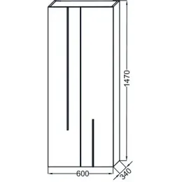 Шкаф-колонна Nouvelle Vague 60х34х147 см, ореховое дерево, с 2 дверцами, с 2 съемными и 1 фиксированной полками, реверсивная установка двери, подвесной монтаж EB3048-E16 Jacob Delafon