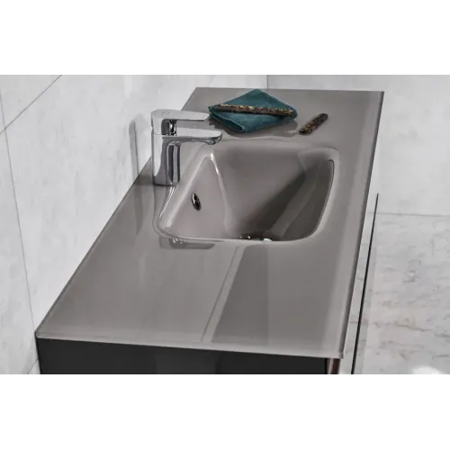 Мебельная раковина Vox 120х46 см, глянцевый серый, 1 отверстие для смесителя EB2101-DD2 Jacob Delafon