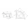 Акриловая ванна Domo 135х135 см, угловая симметричная E60223-00 Jacob Delafon