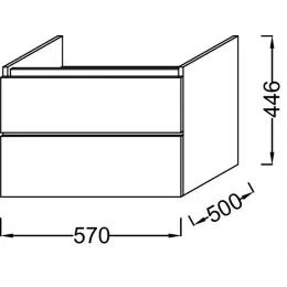 Модуль под раковину Parallel 57х50х44,6 см, 2 ящика, глубокий синий EB511-N03 Jacob Delafon