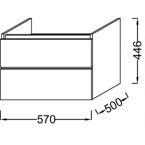 Модуль под раковину Parallel 57х50х44,6 см, 2 ящика, глубокий синий EB511-N03 Jacob Delafon