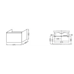 Модуль под раковину Odeon Up 67х48,5х45 см, квебекский дуб EB860-E10 Jacob Delafon