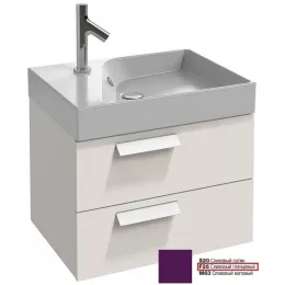 Модуль под раковину Rythmik 59,5х45х42,4 см, 2 ящика, сливовый глянцевый EB1301-F26 Jacob Delafon