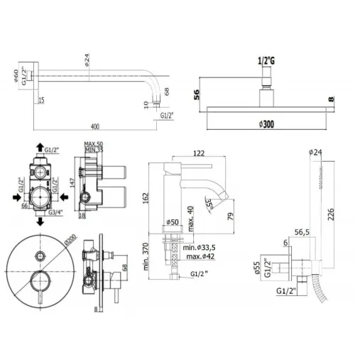Комплект для душа PAFFONI Light KITLIG015HG071KING
