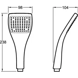 Душевая лейка Eo 77 форсунок, 1 режим, без шланга E3877-CP Jacob Delafon