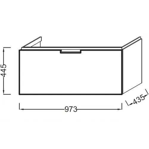 Модуль под раковину Reve 97,3х43,5х44,5 см, серый антрацит блестящий, 1 выдвижной ящик EB1132-442 Jacob Delafon
