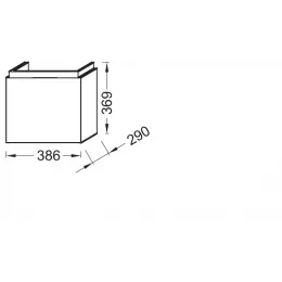 Модуль с раковиной Formilia 40 см, арлингтонский дуб, 1 дверца с нижним открытием, подвесной монтаж E4786-00+EB1096-E70 Jacob Delafon