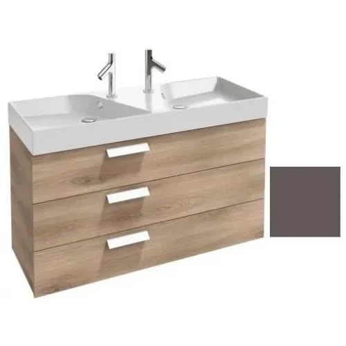 Модуль с раковиной Rythmik 120 см, светло-коричневый лак, двойная раковина, подвесной монтаж EXM112-Z-00+EB1311-G80 Jacob Delafon