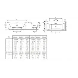 Акриловая ванна Evok 170х70 см E60340-00 Jacob Delafon
