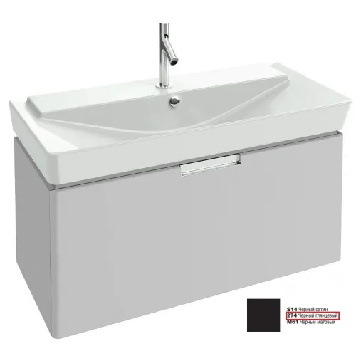Модуль под раковину Reve 100х43,5х44,5 см, черный блестящий, 1 выдвижной ящик EB1132-R-274 Jacob Delafon