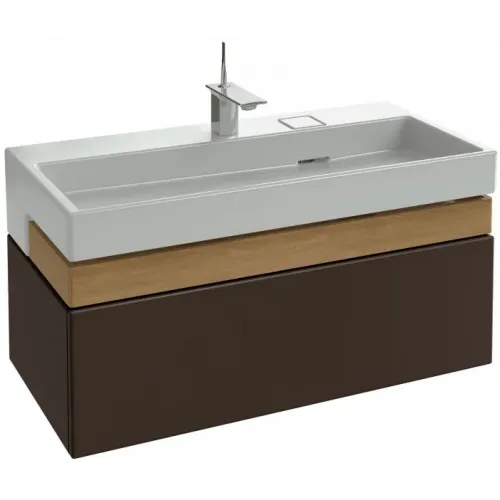 Модуль с раковиной Terrace 100 см, жасмин сатин, 1 выдвижной ящик, 1 ящичек для аксессуаров, freedrain, подвесной монтаж, система push-to-open EXC112-00+EB1187-S24 Jacob Delafon
