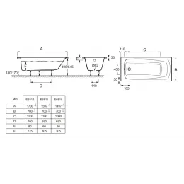 Акриловая ванна Patio 150х70 см E6810-00 Jacob Delafon