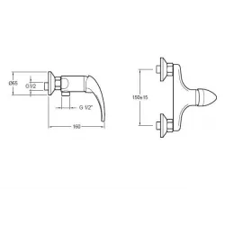 Настенный смеситель без излива Jo хром, без лейки E10718-4-CP Jacob Delafon