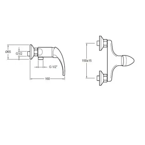 Настенный смеситель без излива Jo хром, без лейки E10718-4-CP Jacob Delafon