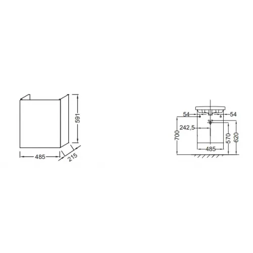 Модуль под раковину Odeon Up 48,5х21,5х59,1 см, квебекский дуб EB863-E10 Jacob Delafon