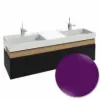 Модуль с раковиной Terrace 150 см, сливовый блестящий, 2 выдвижных ящика, двойная, подвесной монтаж, система push-to-open EXA112-00+EB1189-F26 Jacob Delafon