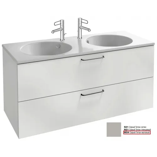 Модуль под раковину Odeon Rive Gauche 120х50,8х56,8 см, 2 ящика, серый титан матовый, черные ручки EB2525-R9-M54 Jacob Delafon