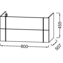 Модуль под раковину Nouvelle Vague 80х50,7х45,5 см, серый антрацит, 2 выдвижных ящика EB3030-442 Jacob Delafon