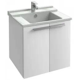 Модуль с раковиной Struktura 60 см, белый меламин, 2 дверцы, 1 отверстие под смеситель, подвесной монтаж EXI112-00+EB1280-N18 Jacob Delafon