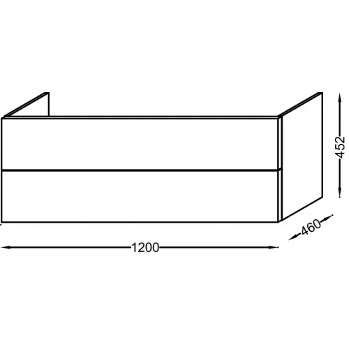 Модуль под раковину Vox 120х46х45,2 см, 2 ящика, аквамарин глянцевый, изонгнутые ручки EB2071-R1-G91 Jacob Delafon