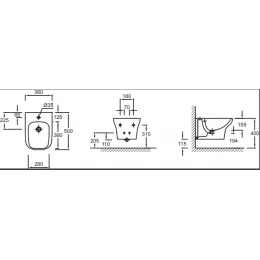 Биде Vox 35х50,5 см, подвесное, без крышки EME0002-00 Jacob Delafon