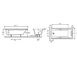 Акриловая ванна Odeon Up 180х80 см, с ручками и ножками E6048-00 Jacob Delafon