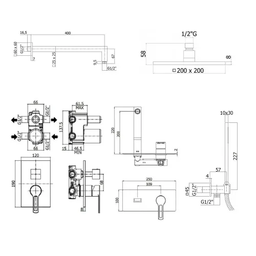 Комплект для душа PAFFONI Ringo KITRIN018CR105