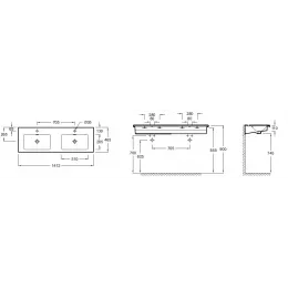 Мебельная раковина Vox 140х46 см, 140 см EXAA112-Z-00 Jacob Delafon