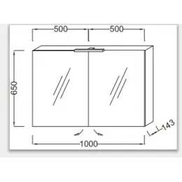 Зеркало 100х65 см, шкаф, белый блестящий, подсветка, с подсветкой EB797RU-N18 Jacob Delafon
