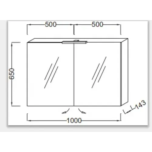 Зеркало 100х65 см, шкаф, белый блестящий, подсветка, с подсветкой EB797RU-N18 Jacob Delafon