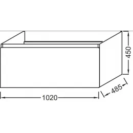 Модуль с раковиной Odeon Up 105 см, квебекский дуб, 1 выдвижной ящик, с отверстием под смеситель, с бельевой корзиной, подвесной монтаж EB883-E10+E4731-00 Jacob Delafon