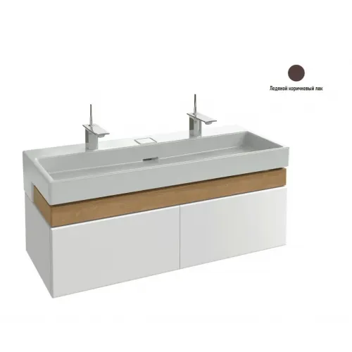 Модуль с раковиной Terrace 120 см, ледяной коричневый лак, раковина с подсветкой, подвесной монтаж, система push-to-open EXB9112-00+EB1188-N23 Jacob Delafon