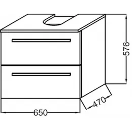 Модуль под раковину Struktura 65х47х57,6 см, серый антрацит, два ящика EB1383-N14 Jacob Delafon