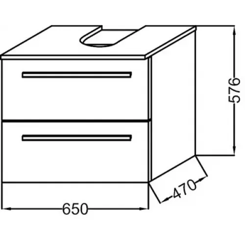 Модуль под раковину Struktura 65х47х57,6 см, серый антрацит, два ящика EB1383-N14 Jacob Delafon