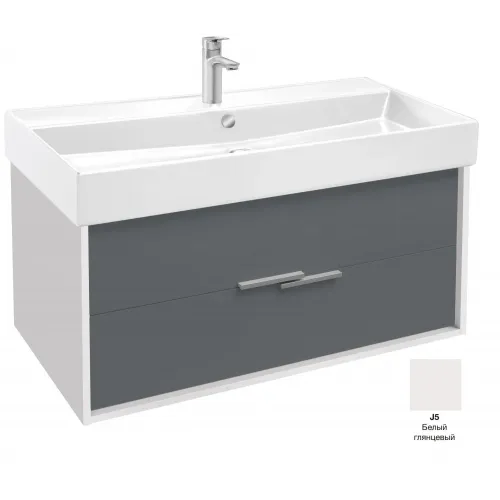 Модуль под раковину Vivienne 99,9х45,2х45,2 см, 2 ящика, корпус белый глянцевый/ фасад белый глянцевый EB1668-J5-J5 Jacob Delafon