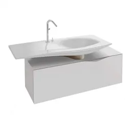 Модуль под раковину Stillness 120,5х45х40 см, белый блестящий лак, смещенная установка раковины EB2001-G1C Jacob Delafon