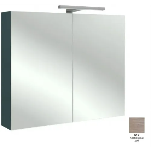 Зеркало 80х65 см, 2 двери, розетка, квебекский дуб, с подсветкой EB1364-E10 Jacob Delafon