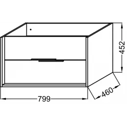 Модуль под раковину Vivienne 79,9х46х45,2 см, фасад оливковый сатин, корпус дуб табак, ручки хром EB1507-E52-S54 Jacob Delafon