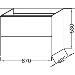 Модуль с раковиной Odeon Up 70 см, серый дуб, подвесной монтаж E4732-00+EB890-E71 Jacob Delafon