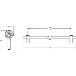 Душевой гарнитур Oscar матовый, 3 режима, чёрный цвет E29848-BL Jacob Delafon