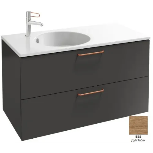 Модуль под раковину Odeon Rive Gauche 100х50,8х56,8 см, 2 ящика, медные ручки, дуб табак EB2524-R7-E52 Jacob Delafon