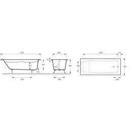 Чугунная ванна Parallel 170х70 см, без отверстий для ручек, без антискользящего E2947-S-00 Jacob Delafon