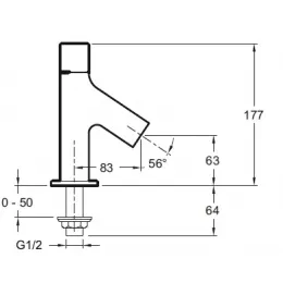 Смеситель для умывальника Talan для холодной воды, неповоротный излив, без донного клапана E10092-CP Jacob Delafon