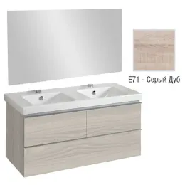 Комплект мебели для ванной Odeon Up 120 см, серый дуб, подвесной монтаж E4730-00+EB1085-NF+EB892-E71 Jacob Delafon