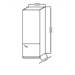 Шкаф Odeon Up 35х34х96 см, серый антрацит, 2 стеклянные полки, 1 ящик, 1 дверца, петли справа, правый EB893D-N14 Jacob Delafon