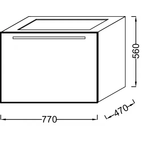 Модуль с раковиной Struktura 77 см, подвесной монтаж EXH112-00+EB1285-N18 Jacob Delafon