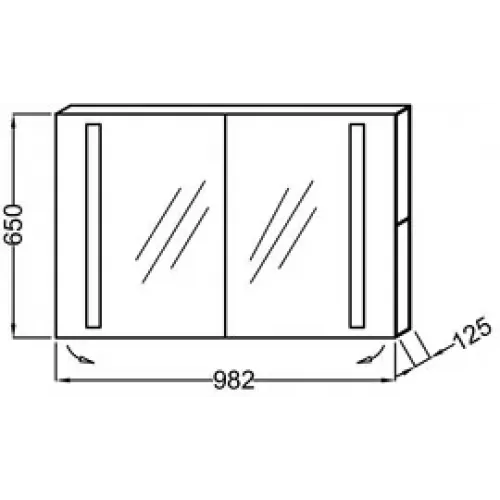 Зеркало Replay 100х65 см, шкаф, правосторонний, с подсветкой EB1062DRU-NF Jacob Delafon