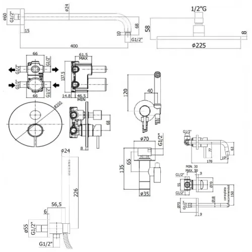 Комплект смесителей PAFFONI Light KITZLIQ018CR006