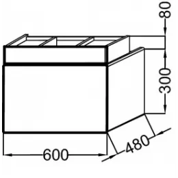 Модуль с раковиной Terrace 60 см, черная, подвесной монтаж, система push-to-open EXE112-00+EB1185-N23 Jacob Delafon
